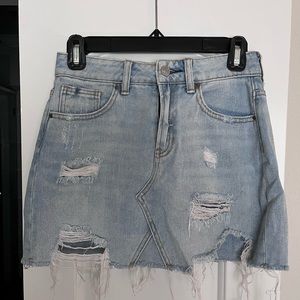 Pacsun Distressed Denim Mini Skirt